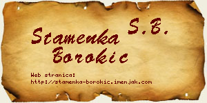 Stamenka Borokić vizit kartica